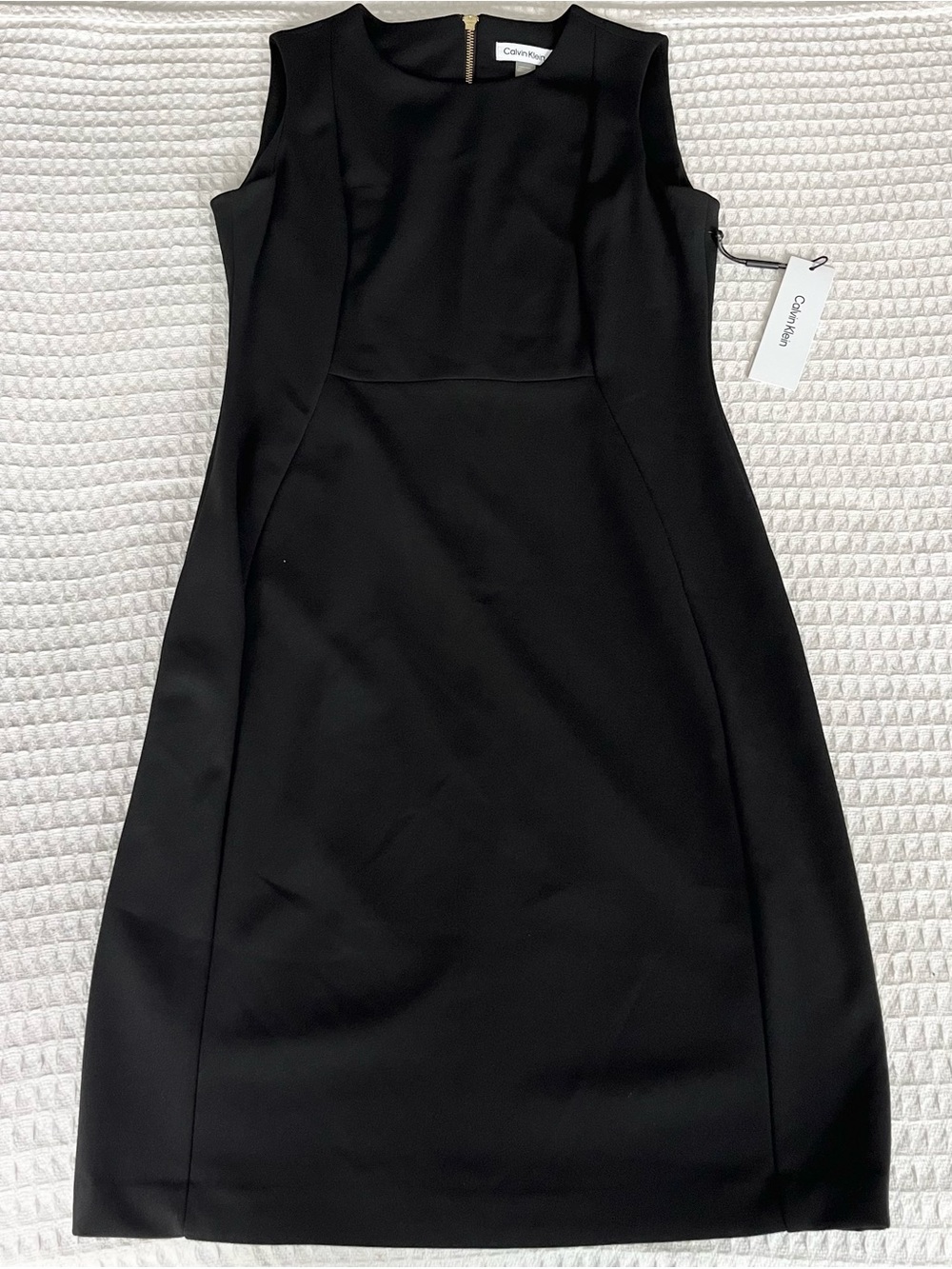 Calvin Klein black midi sheath dress size 10 NWT